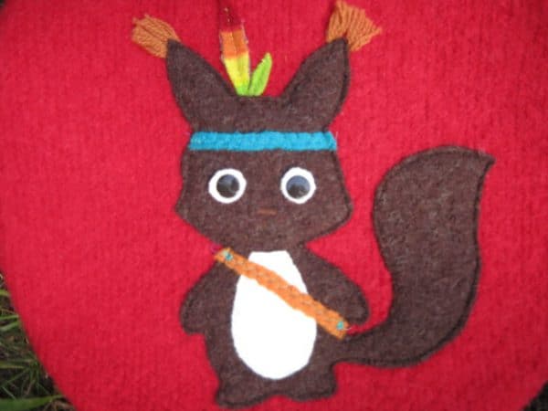 Sitzkissen Wolle, wasserdicht Eichhörnchen /rot – Bild 4