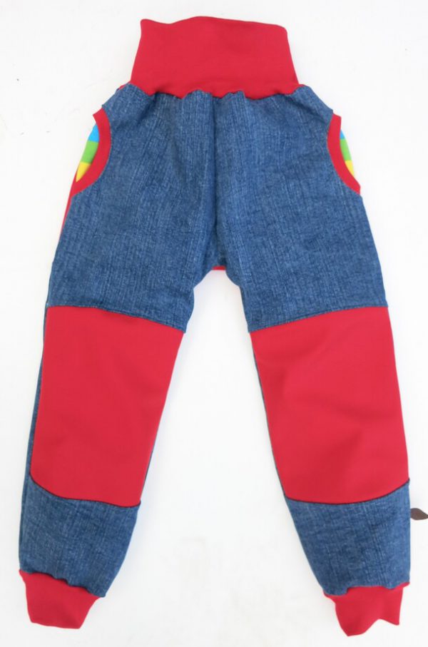 Outdoorhose Jeans / Softshell Regenbogen / rot