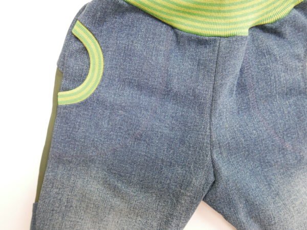 Outdoorhose Strechjeans / Softshell Legging mittelblau / grün, alle Größen – Bild 13