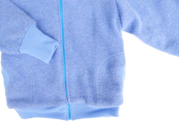 Wolljacke 100% Wolle / Lammwollfutter himmelblau 116 / 122 – Bild 3