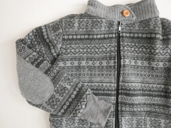 Walkjacke mit Kaschmirfutter Farbe: grau gemustert  Gr. 122 / 128 – Bild 3