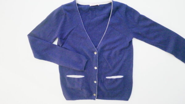 FTC Strickjacke 100% Kaschmir dunkelblau Gr. XS S 34 36