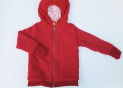 Wolljacke mit Kaschmirfutter rot Muster Gr.  98 / 104 / 110