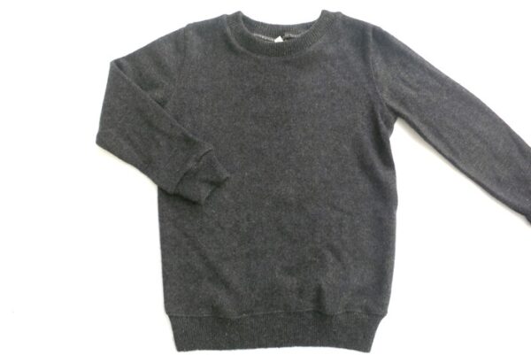 Basic Pullover 100% Kaschmir dunkelgrau / steingrau Gr. 128 / 134 sofort lieferbar