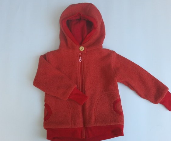 Walkjacke mit Kaschmirfutter hellrot / orange Gr. 86 / 92