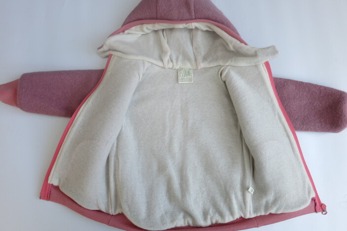 Walkjacke mit Wollfutter grün Gr. 80 / 86 / 92 – Bild 2