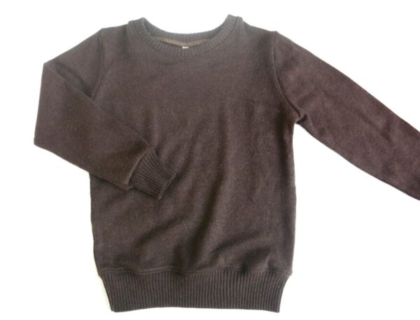Basic Pullover  100% Kaschmir dunkelbraun, Gr. 110 / 116 sofort lieferbar