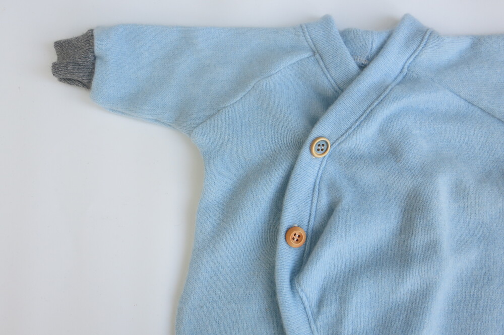 Wickelstrampler 100% Kaschmir Himmelblau Gr. 50 – Bild 2