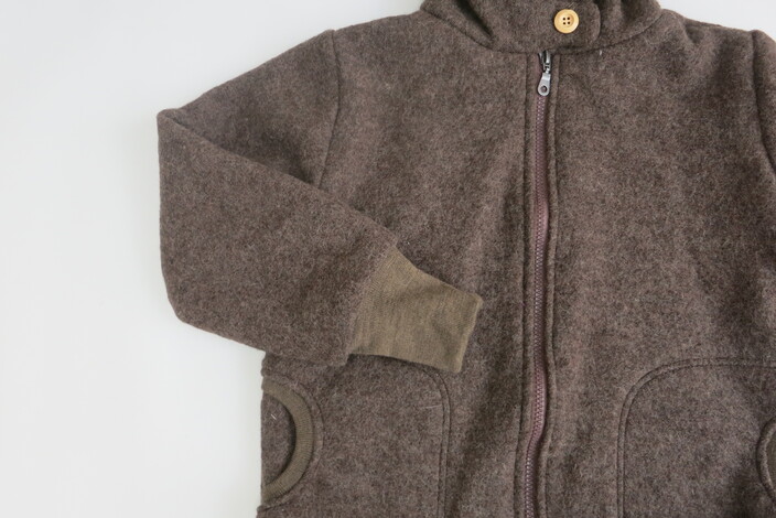 Wolljacke mit Kaschmirfutter Farbe: Haselnussbraun Gr. 122 / 128 – Bild 5