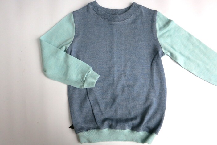 Basic Pulli 100% Merinowolle Blautöne Gr. 104 sofort lieferbar