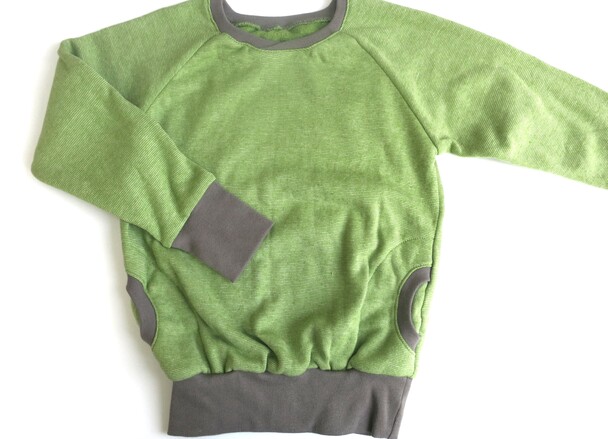 Pullover aus 100% Bio-Baumwollfleece, Bündchen Gr. 110