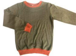 Basic Pulli 100% Merinowolle olivgrün, Gr. 122/128  sofort lieferbar