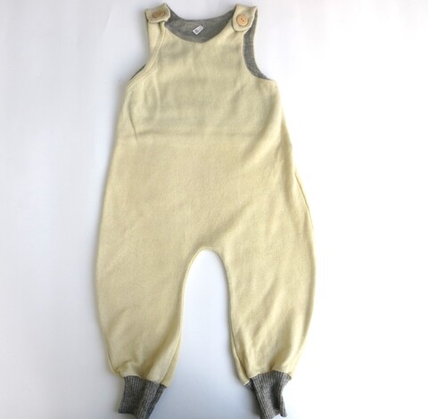 Strampler 100% Kaschmir, hellgelb Gr. 74 / 80, sofort lieferbar
