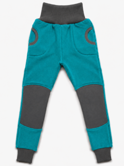 Thermo Kuschelhose Lammwolle+ Kaschmirfutter türkis dunkel / grau Gr. 104, schnell lieferbar
