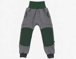 Thermo Outdoorhose Wolle & Softshell + 100% Kaschmirfutter grau / moosgrün Gr.92 sofort lieferbar