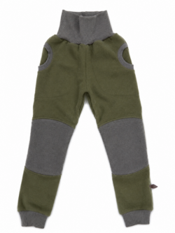 Outdoorhose Legging Kaschmirfleece / Softshell oliv Gr. 122, dick, schnell lieferbar