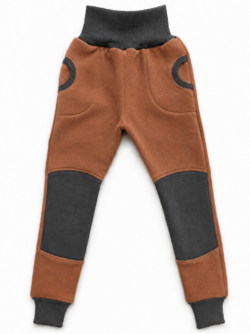 Thermo Kuschelhose Wolle+ Kaschmirfutter, senf dunkel / dunkelbraun, Gr. 116 sofort lieferbar