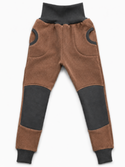 Leggins 100% Kaschmirfleece mit Schurwoll Verstärkung, hellbraun, Gr. 116 schnell lieferbar