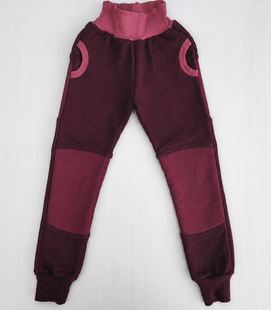 Leggins 100% Kaschmir mit Schurwoll Verstärkung dunkle beere Gr. 116 schnell lieferbar