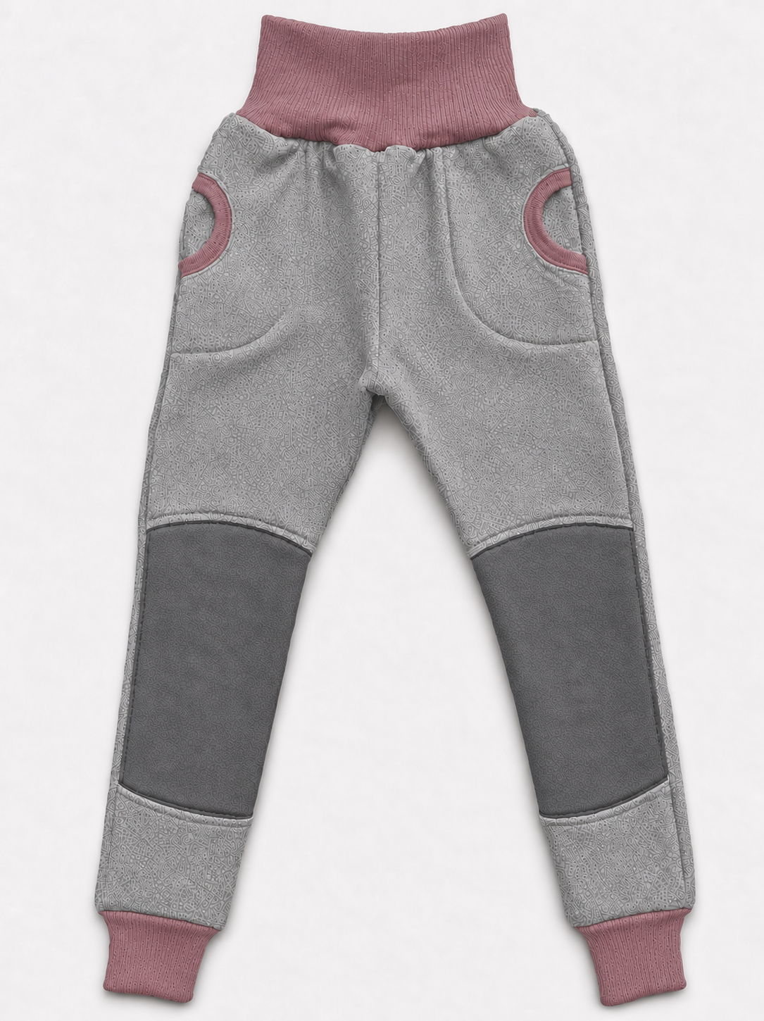Leggins 100% Kaschmirfilz mit Schurwoll Verstärkung grau / altrosa! Gr. 92 schnell lieferbar