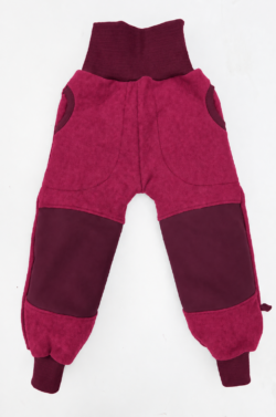 Thermo Kuschelhose Wolle+ Kaschmirfutter dunkelrot / helle Beere, Gr. 140, schnell lieferbar