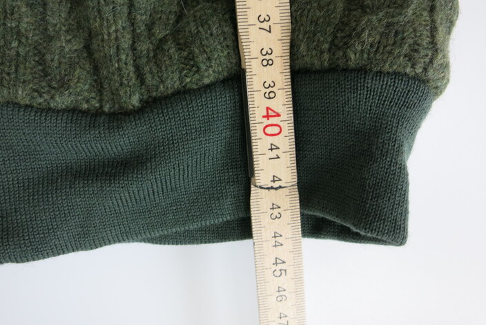 Wolljacke mit 100% Kaschmirfutter grün Zopfmuster Gr. 104 / 110 – Bild 4