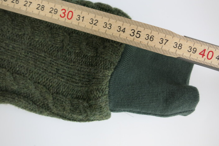 Wolljacke mit 100% Kaschmirfutter grün Zopfmuster Gr. 104 / 110 – Bild 2