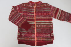 Wolljacke mit 100% Kaschmirfutter Fair Isle, rot/beere hall, natur, Muster, Gr. 98 / 104